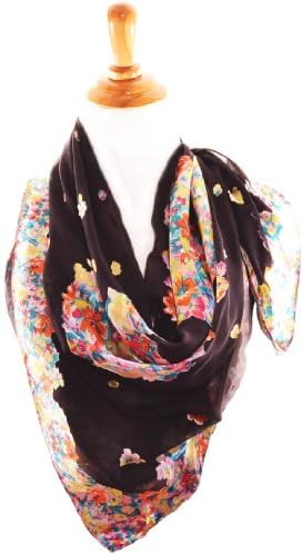 Charlotte Sparre Womens Flower Skull Silk Square Scarf