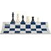 Best Value Tournament Chess Set - Filled Chess Pieces and Blue Roll-Up Vinyl Chess Board