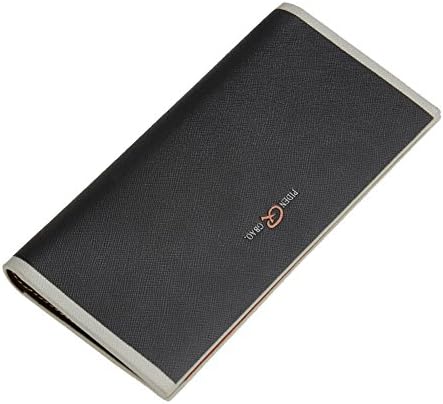 Business Bifold Men's Wallet Credit Card Holder Genuine Leather 9 Colors (Black 2-L)