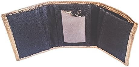 Tidal Vision USA Men's Tri-fold Alaska Salmon Leather Wallet (Brown)