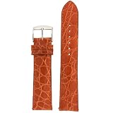 Ladies Watch Band Crocodile Orange Built-In Spring Bars 14 millimeter