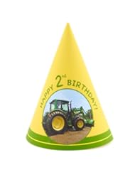 Toy: John Deere 2nd Birthday Cone Hats (8 count) Party Accessory - Party Destination