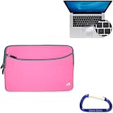 41tjHfTTyfL. SL160  Bundle Set: Pink Apple MacBook Pro / MacBook Air 13.3 Inch Laptop Carrying Sleeve Zipper Case, Keyboard Silicone Skin Cover, and a Free Carabiner Key Chain