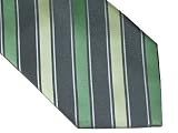BCBG MAX AZRIA - BCBG Attitude Silk Tie - Striped Green Gray