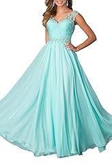 V-neck Chiffon Lace Evening Dress/Prom Dress/Party Dress 