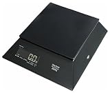 DRETEC デジタルスケール 「パルテノ」 2kg 【ガラス製計量皿/表示が隠れない台形ボディ】 ブラック KS-244BKの画像