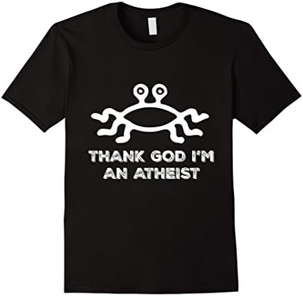 Men's Thank God I'm An Atheist Flying Spaghetti Monster T-Shirt Large Black