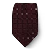 CK-302 - Brand Name Designer Calvin Klein Silk Tie - Burgundy - Black