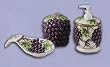 GRAPES 3D Resin & Ceramic theme Kitchen 4 pcs Set NEW