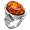Baltic Honey Amber and Sterling Silver Classic Ring Sizes 5,6,7,8,9,10,11,12