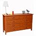 Venture Horizon Nouvelle 8 Drawer Lowboy Double Dresser in Oak Finish