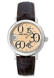 Gerald Genta Arena Retro Ladies' Watch Stainless Steel Beige Guilloche Dial on Brown Leather Strap REC-S-10-490-CB-BA