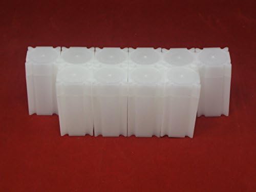 (10) Coinsafe Brand Square White Plastic (Small Dollar) Size Coin Storage Tube Holders