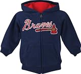 Atlanta Braves Navy Youth Fleece Full-Zip Hooded Sweatshirt