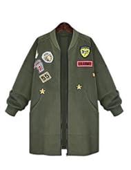 Single Detail Page Misc: Jacket Coat Spring Autumn Jacket Women Tops Long Sleeve Slim Army Green Outwear Women Basic Punk Coat Jacket Color:Armygreen Size:XXL - Thailand