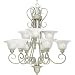 Progress Lighting P4045-18 Nine-Light Foyer Fixture with White Alabaster Style Glass, Venetian Gold