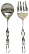 Decorative Salad Server Set With Stainless Steel Link Handles