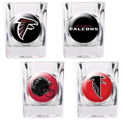 NFL Atlanta Falcons Four Piece Square Shot Glass Set (Individual Logos)
