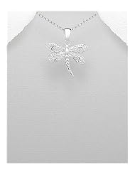 Dragonfly Pendant Necklace In 92.5 Sterling Silver