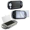 Hard Crystal Case + (Black) Soft Silicone Skin Case for Sony PSP 2000 3000 With LCD Screen Protector