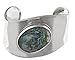 Sterling Silver Oval Abalone Inlay Wave Cuff title=
