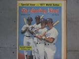 The Sporting News magazine, 1977 World Series issue, Dodgers' Steve Garvey, Ron Cey, Dusty Baker and Reggie Smith. (Vol. 184 No.16, October 1977)