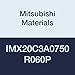 Mitsubishi Materials IMX20C3A0750R060P Series IMX20 Carbide Exchangeable Head End Mill Without Coolant Hole for Aluminum Alloys, 0.750" Cutting Dia, 0.060" Corner Radius, 3 0.6" Flute Length
