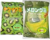 Kasugai Kiwi And Melon Gummy Candies 2 Packs (4.41 Oz / Pack) Plus 1 Free Randomly Picked Pokemon KeyChain