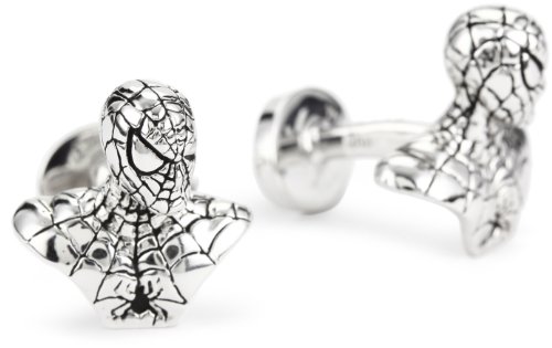  ROTENIER "Marvel" Sterling Silver Spider-Man Bust Cufflinks