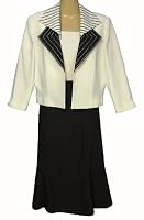 Condici Black White 2 Piece Dress Jacket Suit Outfit Mother of the Bride Wedding Size 10 by Condici