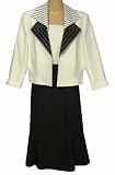 Condici Black White 2 Piece Dress Jacket Suit Outfit Mother of the Bride Wedding Size 10