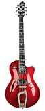 Hagstrom Deluxe-F Electric Guitar (Red Sparkle Top)
