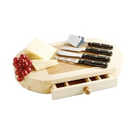 Gourmet Oval Bamboo Cheese Board Set by Forum by
