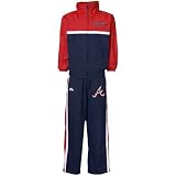 Majestic Atlanta Braves Infant Navy Blue-Cardinal 2-Piece Team Windsuit (18 Months)