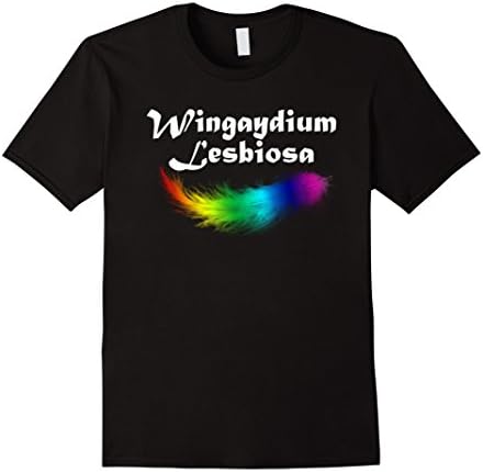 Men's Wingaydium Lesbiosa, Lesbian Pride T-Shirt Medium Black