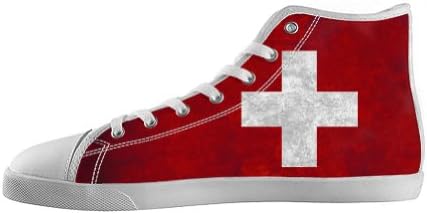 GCKG(TM) Men's 2014 FIFA World Cup Brazil Switzerland Flag Fashion Canvas Sneaker,High Top Casual Shoes -11M US