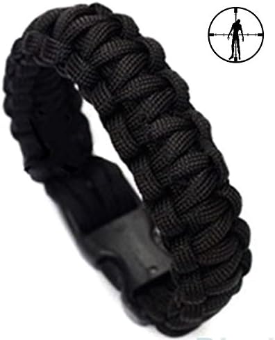 Self Rescue Survival Paracord Bracelet 550lbs With Whistle (Black)