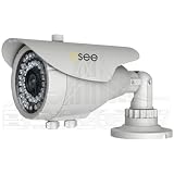 Q-SEE QD6502B-N 650TVL 1/3 2.8-12mm Varifocal Sony EXview Super HAD CCD II Effio-E Weatherproof Outdoor IP65 CCTV Surveillance Security Weatherproof Outdoor Bullet Camera w/ 42 IR LEDs 120 FT Night Vision
