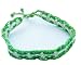 Handmade Friendship Bracelet in Apple Green and White Sky (100% Knotted By Hand)