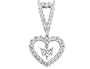 0.64 Ct Mixed Cut Diamond Heart Pendant 18k White Gold