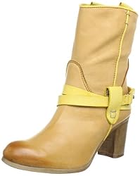 Manas MOIRA 131D2107CR, Damen Cowboy Stiefel, Braun (MIELE+GIALLO+GIALLO), EU 38