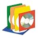 CD/DVD Envelopes with Clear Window, Blue/Green/Orange/Red/Yellow, 50 per Pack
