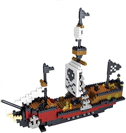 Otulet Pirate Ship Boat Nano Building Blocks Diamond Building DIY Set Parent-child Games Educational Toys (with Otulet FREE Brick Separator)