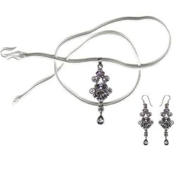 Pendant Earings Sterling Silver Amethyst Gemstone Jewelry (gpers018)
