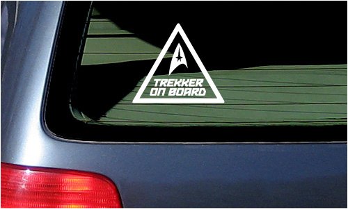  Trekker On Board Vinyl Decal - Star Trek Fan White Window Sticker