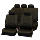Deluxe Leatherette Seat Covers Full Set, Front Airbags Ready and Rear 40/60 Split. Pu007 Black 115