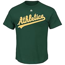 MLB Men's Team Wordmark II Cotton Crew Neck T-Shirt (Large, Oakland Athletics)
