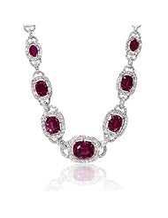 Diamond and Ruby 18k White Gold Necklace