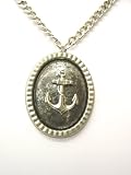 Metal and Stone Anchor Pendant Unisex Rocker Necklace by Gasoline Glamour