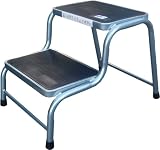 Double Step Caravan Stool Steel Rubber Non Slip Pads